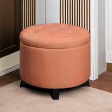 Convenience Concepts Designs4Comfort Storage Ottoman, Tan Fabric