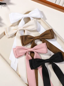 1/5 Stück Damen Haarclips mit Schleife, schwarz beige, elegantes Satinmaterial, geeignet für tägliche Modeparties, tragbar, farbig, süß und modisch, Haraccessoires, Haarspangen, Haarklammern, Haargreifer