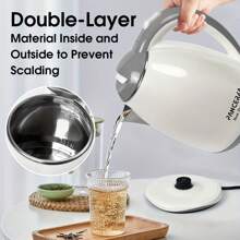 PANCERKA 1PC Electric Kettle, Cordless Water Warmer 1.8 Liter Rapid Boil With Auto Shut Off, Anti-Scald Design, Ideal For Coffee & Tea - EU E Type Plug(220-240V) - View 3