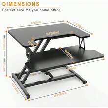 Standing Desk Converter, 22"/55cm Wide Height Adjustable Quick Sit To Stand Up Desk Riser - Pure Black - View 3