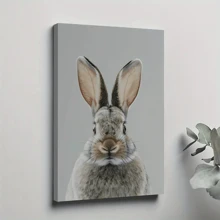 1pc Framed Canvas Poster, Bunny Animal Wildlife Wall Art Canvas Paintings, Ideal Gift For Bedroom Living Room Corridor, Wall Art, Room Decoration