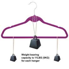 Ollieroo Premium Velvet Hangers,50 Pack Beige Clothing Hangers,Non-Slip And Durable Coat Hangers,Heavy Duty Hangers With 360 Degree Rotatable Hook - Màu tím - Xem 5