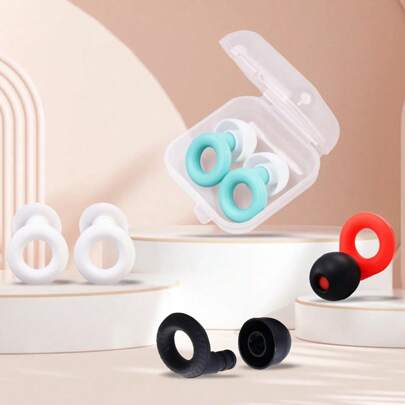 1 par de tapones de silicona aislantes del ruido para dormir, siesta, dormitorio, anti-ruido, protección auditiva silenciosa, natación, tapones de oído impermeables