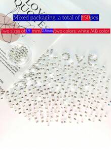 150 件水晶牙齿宝石贴纸套装，DIY 自粘牙齿珠宝装饰，闪亮水钻牙齿装饰套件，可拆卸耐用牙齿配件，欧美嘻哈哥特 Y2K 万圣节时尚 - 牙飾套裝 - 查看 3