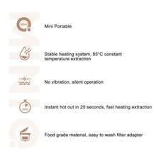Cafetera de goteo con extracción a temperatura constante, mini cafetera silenciosa con depósito de agua de 240 ml - Tipo de Enchufe A USA (110-127V) - Ver 6
