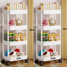 Bookshelf Storage Trolley Mobile Kitchen Organizer Cart With Wheels Multi-Layer Bathroom Shelves Household Snacks Storage Rack