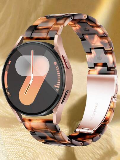 1pc Compatible With Galaxy Watchband Transparent Resin Ice Band 20mm22mm Silver Clasp Compatible With Samsung 40/42/43/44/45/46/47mm And SamsungGalaxy Watch 7/6/5/4 Pro/4/Galaxy Watch 6 Classic SamsungGalaxy Watch Fibit Galaxy Watch Strap In Smart Watch Band Women And Men