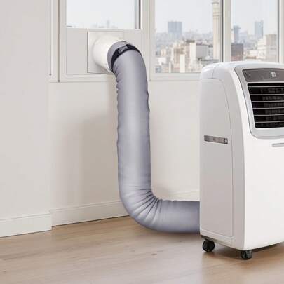 Air Conditioner Hose Cover Wrap, Portable AC Hose Duct Vent Cover Sleeve, Insulation Sleeve For 5 & 5.9" Diameter Exhaust Hoses Tube, Easy Installation With 2 Adjustable Buckle Straps, Gray