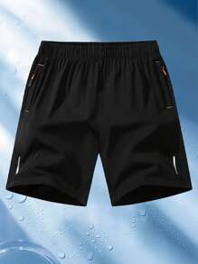 3 Stücke/Set Herren Lässig Schnell Trocknend Atmungsaktiv Zip Tasche Weite Shorts, Mode Vielseitig Einsetzbar Sporthosen für Frühling/Sommer