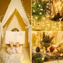 1pc 1/2/3M 10/20/30 LED Plastic Bee Decoration Light String, Battery Powered, Indoor Room Decor LED Copper Wire Lights, Living Room Tabletop Decor Lamp, Wedding Party Decoration, Spring Garden Yard Bee Lights - Yellow - View 10