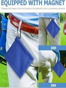 1 Golf Towel, Cleaning Cloth For Golf Clubs And Balls, Golf Course Cleaning Towel, Golf Towel, Hook Design For Easy Storage, Outdoor Hook Cleaning Cloth, Golf Supplies, Outdoor Sports Gifts, Father's Day Gifts.