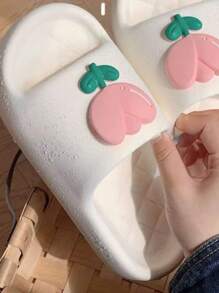 Tulip Style Slip-On Slippers For Women, Non-Slip Indoor Outdoor Sandals - White - View 4