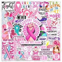 50 Stücke Brustkrebsbewusstsein Aufkleber für Menschen, die sich um Frauen kümmern, rosa Schleife Fürsorge für Frauengesundheit Aufkleber für Wasserflasche, Laptop, Sammelalbum
