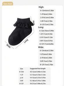 1 Pair Baby Girls Soft Comfortable Lace Trim Princess Socks, Breathable Mesh Thin Stylish Socks, Versatile For Daily Wear, Spring/Summer