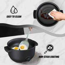 PANCERKA 3L Large Capacity Multi-Functional Electric Cooking Pot, 1000W Energy-Efficient With Adjustable Temperature Control, Ideal For Soups, Steaming, And Noodles, Portable Design For Dorms, Offices, And Travel, Non-Stick Easy-To-Clean Interior