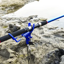 1pc 360° Adjustable Fishing Rod Holder - Heavy-Duty Rust-Proof Steel, Folding & Portable Stand - For Bank Fishing, Catfishing, Shoreline, Beach Fishing Gear - Fishing Rod Holder - Fishing Pole Stand - Bank Fishing Gear - Catfishing Equipment - Portable Fishing Accessories - Multicolor - View 1