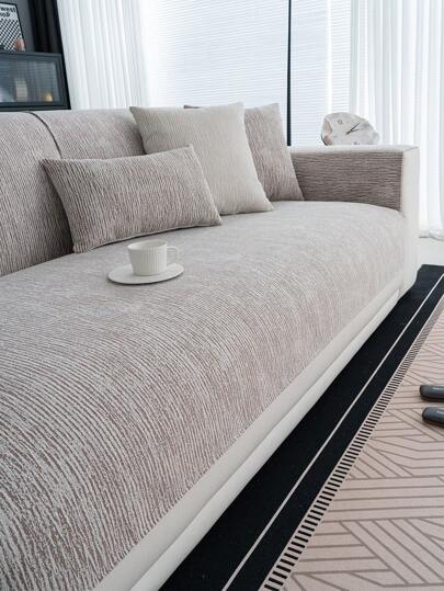 غطاء أريكة مضاد للخدش، معالج بالشينيل، قابل للغسيل، مناسب لجميع المواسم، للاستخدام اليومي في غرفة المعيشة، تصميم عصري بسيط قطعة واحدة