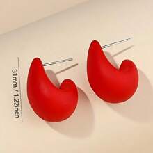 1/4pcs Retro Elegant Resin C-Shaped Stud Earrings With Stainless Steel Earring Pins, Jewelry For Daily Wear And Gifts, Suitable For Valentine's Day, Accessory For All Seasons