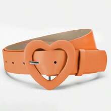 1pc Women's Candy Color Heart & Square Buckle Fashionable PU Alloy Decorative Brooch For Dress, Sweater, Coat - Love Money - View 8