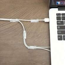 100pcs Adhesive Cable Clips, Transparent Wire Holders For Power Cord Management, Plastic Cable Organizer Clips For Wall And Under Desk - Multicolor - View 7