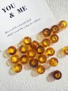 9x11mm 50pcs Acrylic Material Spring/Summer Popular Multi-Color Large Hole Beads, New Chinese Style Hand Dyed Round Beads/Antique Style Straight Hole Loose Beads - Multicolor - View 11