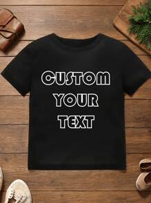 Customized Text, Name, Birthday Wishes, Phrase Printed T-Shirts For Boy, Girl, And Youth, Ideal For Team Uniforms, Outdoor Wear, Birthday Gifts, Party Favors, Spring And Summer Season