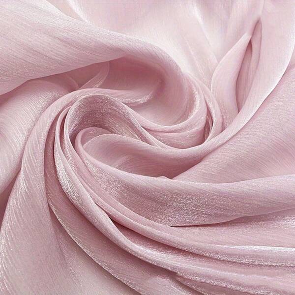1 Pc Semi-Sheer Crinkle Chiffon Fabric, Island-Style Soft Drape Effect, Dress, Robe Silk-Like Satin Clothing DIY Material, 19.6/39.4/118/197 Inches Long, 59 Inches Wide