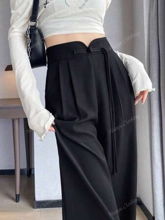 Women's Casual Solid Color Straight Leg Pants