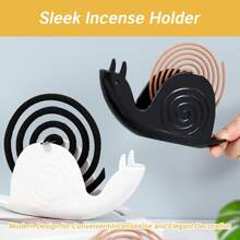 1 pièce Porte-spirale anti-moustiques blanc ou noir, de forme d'escargot, moderne et minimaliste, en plastique PP. La poussière ne tombe pas au sol. Convient pour la maison, le bureau, la chambre, le salon