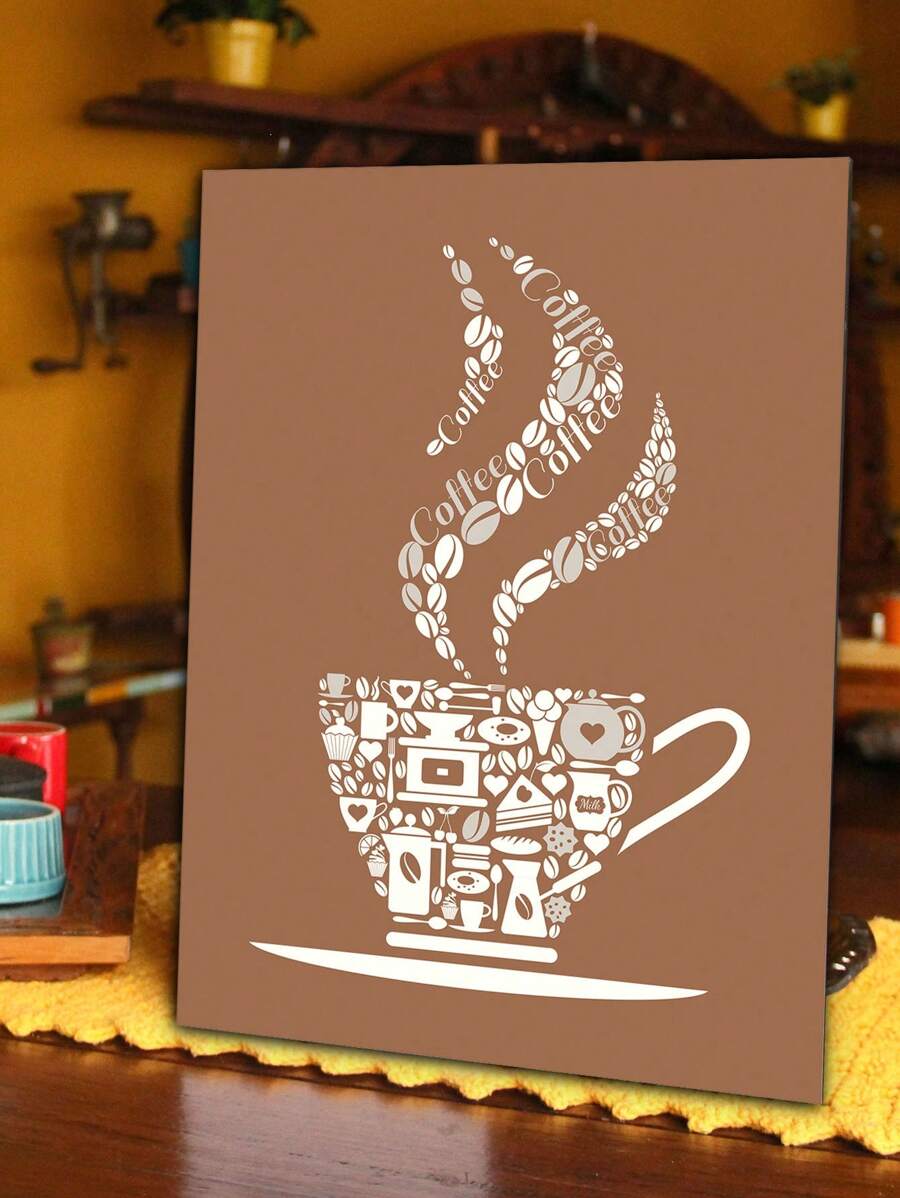 Quadro Cantinho do Café, Vinho, frase, AM PM e taças UNO Cozinha e Área Gourmet Quadro Decorativo