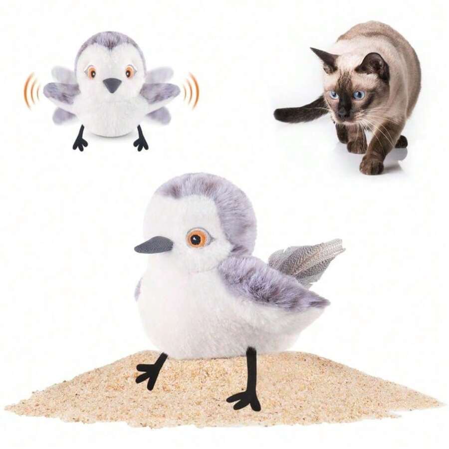 HERITAGEPotaroma Flapping Bird Cat Toy (DON'T FLY), Lifelike Bird Chirp (DON'T FLY), Touch-Activated Kitten Toy Rechargeable, Interactive Cat Exercise Toys
