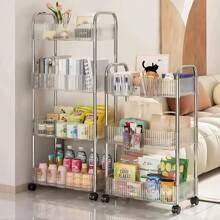 1pc 2/3/4 Tier Multifunctional Rolling Service Cart With Removable Hanging Baskets | Detachable Mobile Kitchen & Beauty Organizer For Home, Salon, Office | Heavy-Duty Storage Solution , Holiday /Back To School Gift