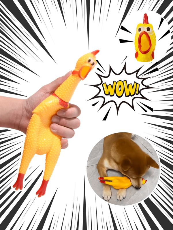1 peça Novos brinquedos para animais de estimação, brinquedo de apertar para cães, galinha gritando, som de mastigação para cães, engraçado, amarelo, ventilação de borracha, frango 16cm 29cm 35cm
