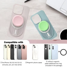 1 Pc Double Bracket Magnetic Cell Phone Grip Holder Stand With Silicone Cover, For Magsafe Cellphone Grip Tok Griptok Compatible With Iphone 16/15/14/13/12 Series Magnetic Phone Socket Pocket Phone Holder