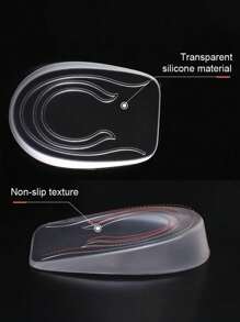 طُرُق سيليكون لزيادة الارتفاع تدخل في الحذاء جل رفع الكعب يُدرج شفاف مطاطي للرجال والنساء (1/2/3 سم)