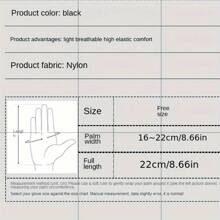 1 Pair Stylish Women's Touchscreen Cycling Gloves - Breathable & Anti-Slip, Black Polyester Knit For Spring/Summer Driving & Outdoor Activities, Cycling Accessories - Black - View 6