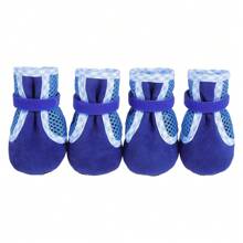 Set de 4 zapatos para perros con suela suave antideslizante y malla, zapatos para mascotas de razas pequeñas con suela blanda y transpirable, para usar en todas las estaciones
