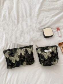 1Pc/Set Golden Butterfly Multifunctional Cosmetic Storage Handbag ,Wallet Pouch Portable Cosmetics Brush Storage Clutch With Zipper Closure For Lipstick, Brush, Skincare, Mobile Phone, Coin, Hailclips Small Items, For Home, Travel, Vacation And School Use, Wedding Bridesmaid Gifts,Mom Gifts,Birthday Gifts,Gifts For Friends And Teachers - Multicolor - View 14