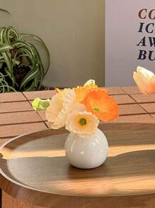 1 Peça Mini, Vaso de Boca Larga, Vaso de Cerâmica, Vaso de Flor Decorações de Mesa Coloridas, Vasos Criativos para Plantas e Flores, Flores Artificiais para Quarto, Flores Secas Decorativas, Estilo Dopamina, Decorações de Mesa, Decorações para Casa, Adereços para Fotos, Adequado para Quarto, Entrada, Decoração de Feriado, Presente do Dia dos Namorados
