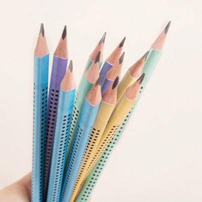 Lápis de desenho e escrita, 12/6 peças, pretos, com ponta de borracha, lápis macio HB, para desenho de escritório, escrita e papelaria - inclui um apontador de lápis grátis, estojo de lápis, suprimentos de papelaria de alta qualidade para a volta às aulas