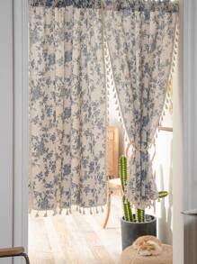 Bubaba 2pcs Vintage Floral Printed Multicolor Curtains, For Doorways, Bedrooms, Closet Doors, Windows, Privacy Thermal Insulated Curtains - Nhiều màu - Xem 7