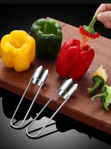 1 Stück - 4 Stück Edelstahl Obst- und Gemüsekernentferner, Paprikakernentferner, Apfel, Birne, Tomate, Paprika Kern Entfernungswerkzeug für die Küche - langanhaltend und einfach zu verwenden