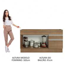 Gabinete Bajo Cocina Madesa Glamy 150cm Sin Encimera Color Marrón 11 - Marrón - Ver 5