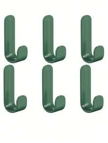 6pcs Self-Adhesive Plastic Hooks, Coat Hooks, Self-Adhesive Hanger, Wall Hooks, Hanger For Hanging Bags, Towels, Loofah, Keys, Hats, Kitchen & Bathroom, Max Load 4.4lbs - Multicolor - View 9