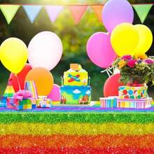 Colorful Tablecloth Plastic Colorful Tablecloth 54 X 108 Inch, Disposable Tablecloth Colorful Party Decorations For Birthday, Wedding, Bridal Shower, Pride Party, Valentine's Day, Bachelorette Party, Mother's Day