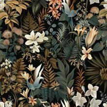 1 Roll Retro Dark Floral Self-Adhesive Wallpaper, PET Seamless Removable Contact Paper, Waterproof And Easy To Peel, No Residue, Plant Mural, Moisture-Proof Wall Protector, Easy To Cut And Install, Straight Match, Simple Home Decor For Living Room, Kitchen, Bedroom And Furniture Makeovers - Multicolor - View 14