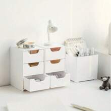 1/2/3 件装白色桌面抽屉式杂物化妆品文具笔记事本手册餐具收纳盒 - 彩色 - 查看 3
