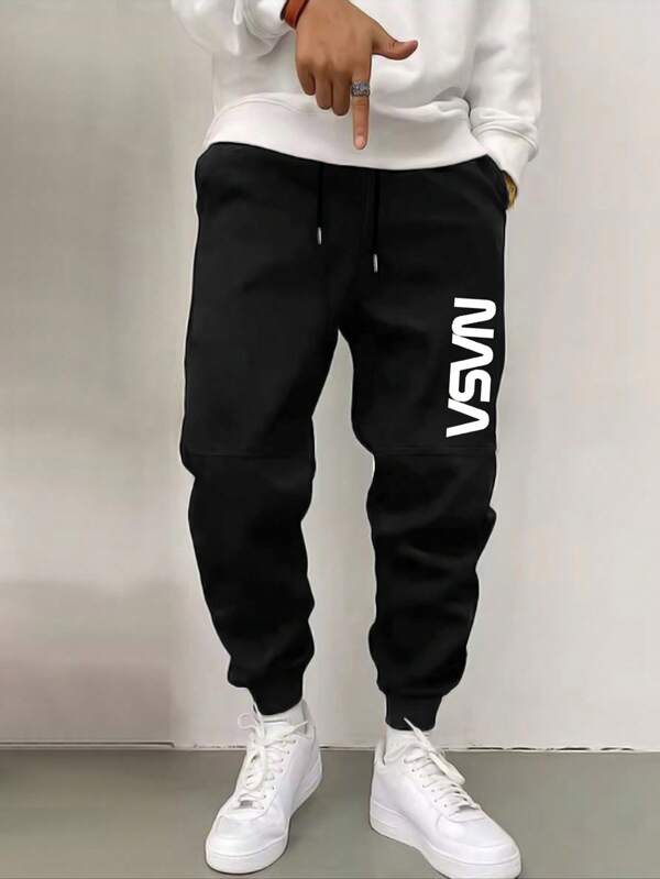 Men's Fashionable Casual Knitted Printed Sweatpants
