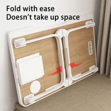 Table, Folding Lap Desk, Laptop Table, Laptop Bed Table Foldable, Notebook Cup, Drawer, For Sofa Couch Floor Working Studying Reading Writing Eating, Computer Stand Table Fit Up To 17" Laptop, Laptop Desk Bed Table, Folding Laptop Desk, Lap Desk - 黑色 - 查看 2