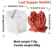 Large Last Dinner Silicone Mold DIY Jesus Family's Last Supper Candle Mold Aromatherapy Plaster Resin Cement Mold Churches Decor - White - View 13